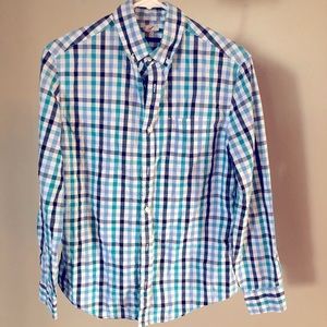 Crewcuts Blue Plaid Button Down Size 14